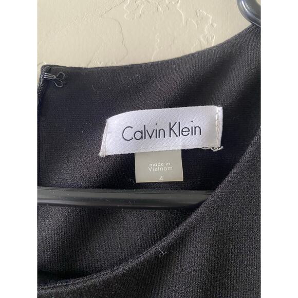 Calvin Klein Women's Black & White Striped Sleeveless Fit & Flare Dress Size 4 - Picture 3 of 7